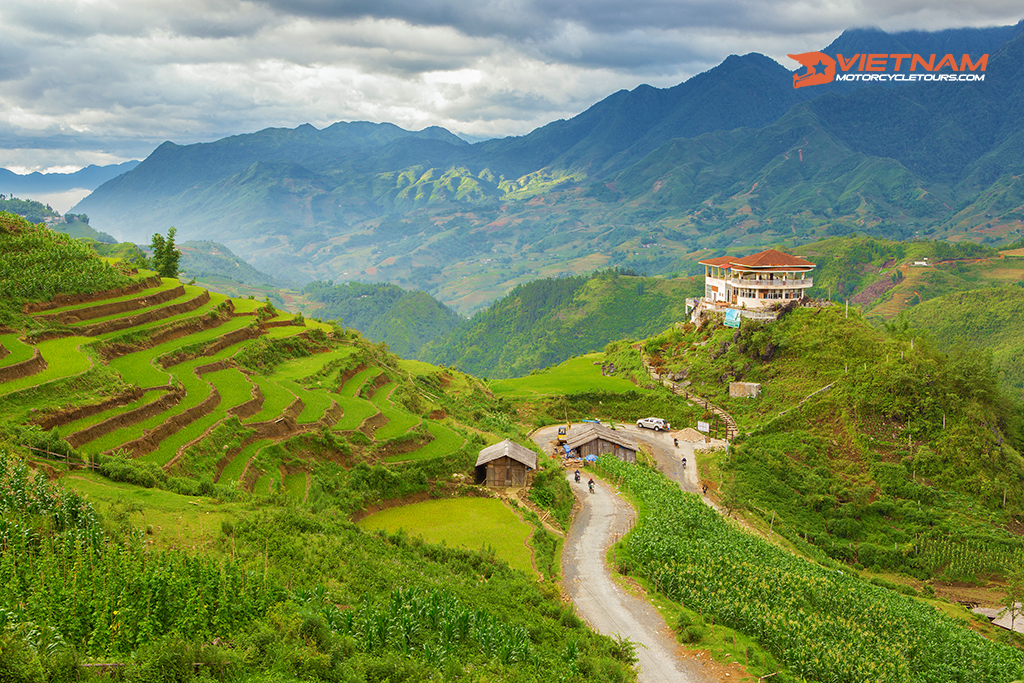 Rice terraces field view point in Sapa . Vietnam